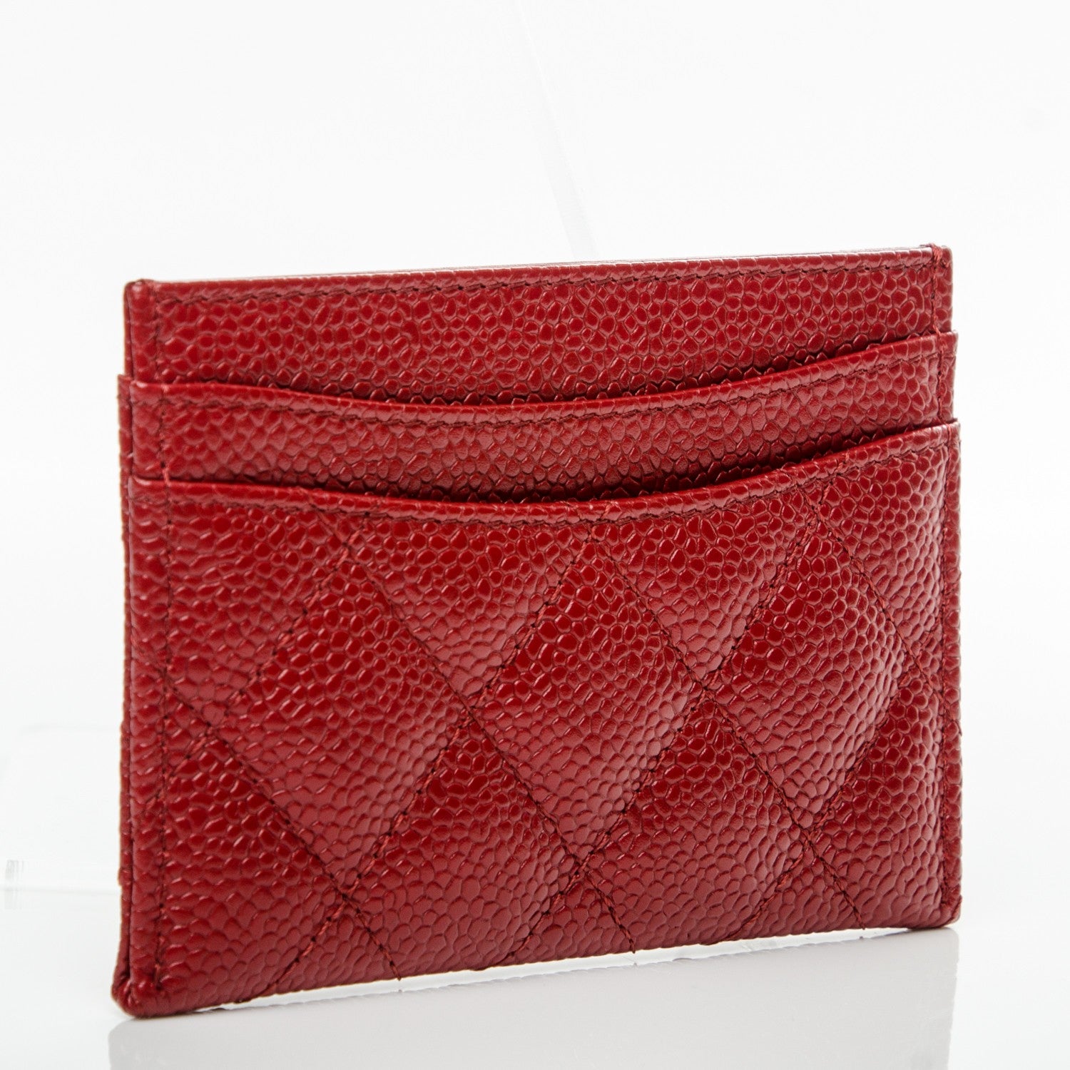 Chanel Caviar Quilted Card Holder Red 3 of 7