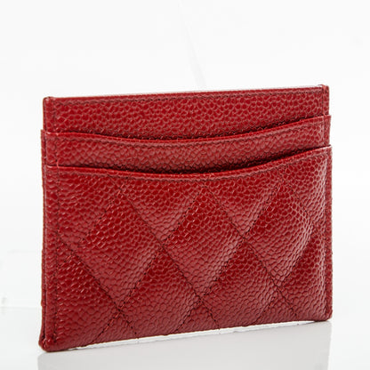 Chanel Caviar Quilted Card Holder Red 3 of 7