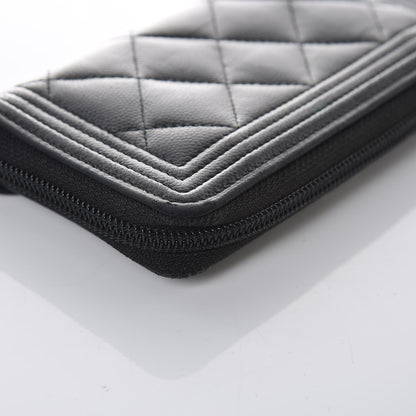 Chanel Caviar Quilted Boy Small Zip Around Wallet So Black 15 of 21