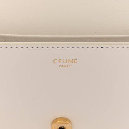 Celine Shiny Calfskin Cuir Triomphe Chain Shoulder Bag White 6 of 11