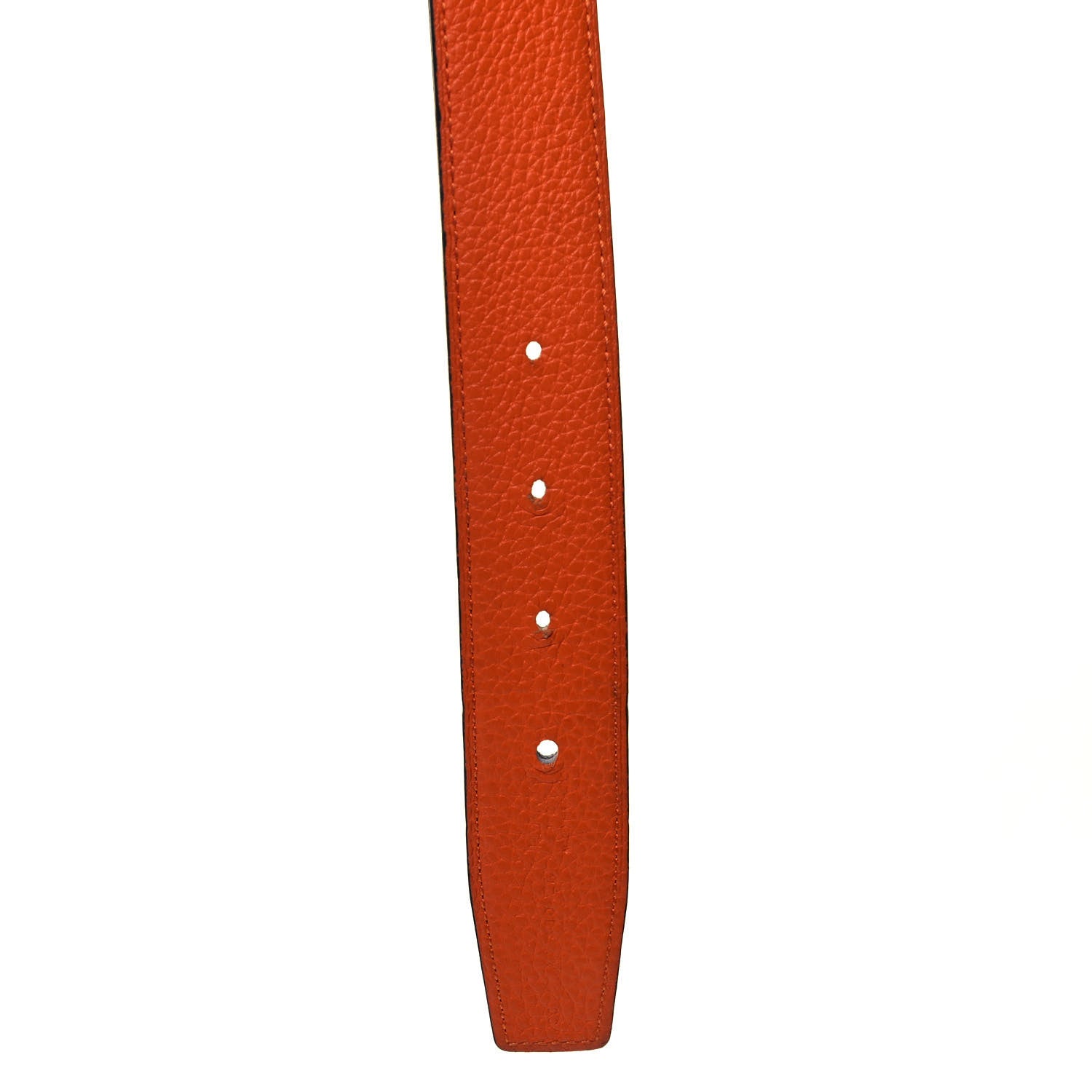 Hermes Togo Box 32mm H Belt 95 Orange Black 3 of 4