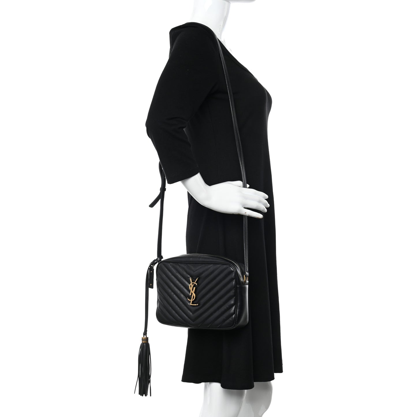 Calfskin Matelasse Monogram Lou Camera Bag Black