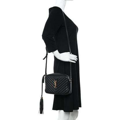 Saint Laurent Calfskin Matelasse Monogram Lou Camera Bag Black 2 of 14