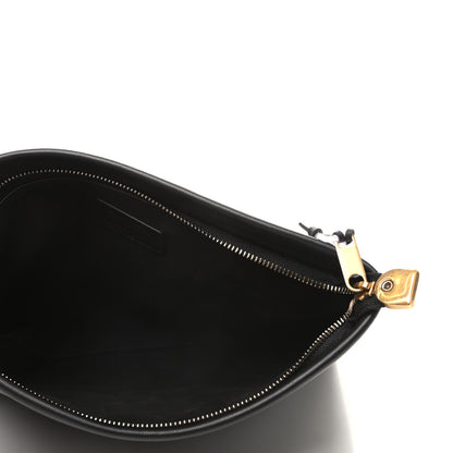 Christian Dior Calfskin Embossed Logo Zip Clutch Black 5 of 6