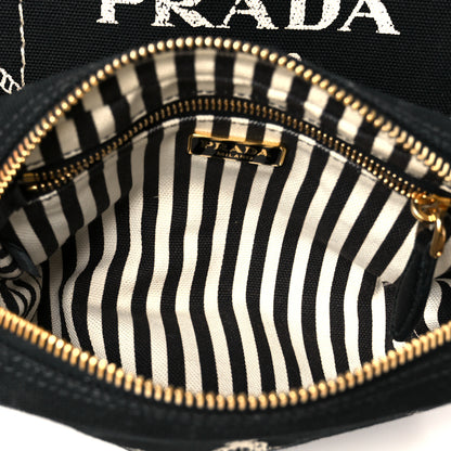 Prada Canapa Small Logo Tote Black Talco 8 of 13