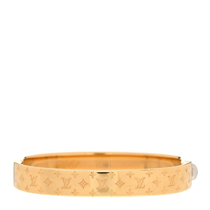 Louis Vuitton Brass Monogram Nanogram Cuff M Gold 3 of 6