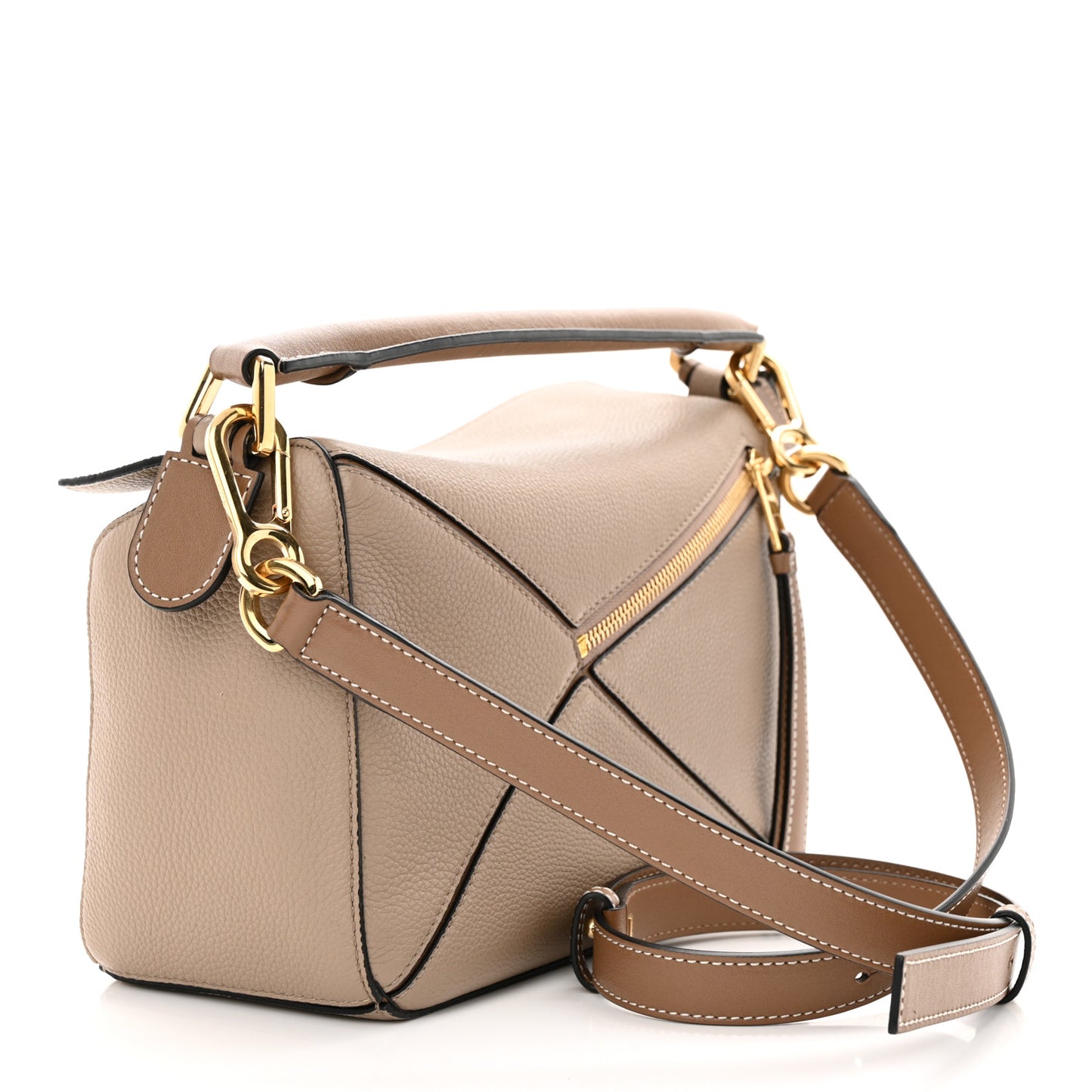 Grained Calfskin Small Puzzle Bag Sand Mink