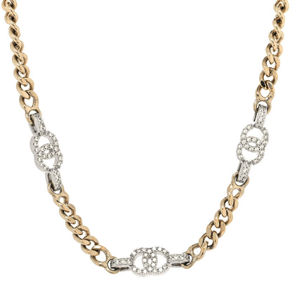 Chanel Crystal CC Chain Links Choker Necklace Gold 2 of 5