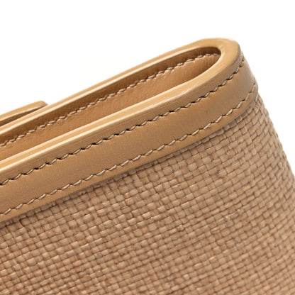 Saint Laurent Micro Raffia Monogram Uptown Chain Wallet Natural Hay Blush 13 of 14