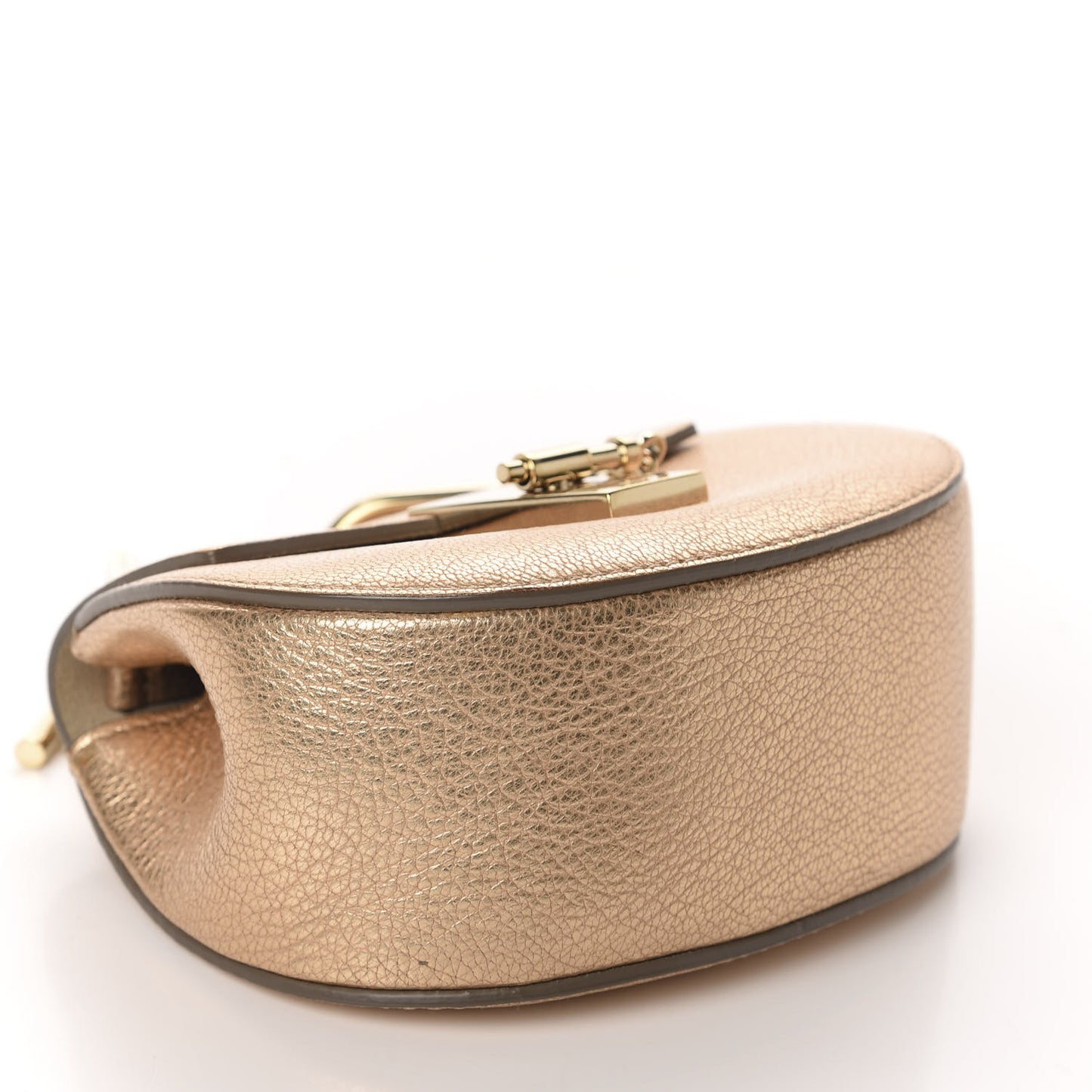 Metallic Goatskin Nano Drew Shoulder Bag Abstract Gold