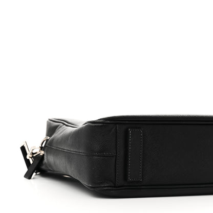 Prada Saffiano Travel Briefcase Black 8 of 9