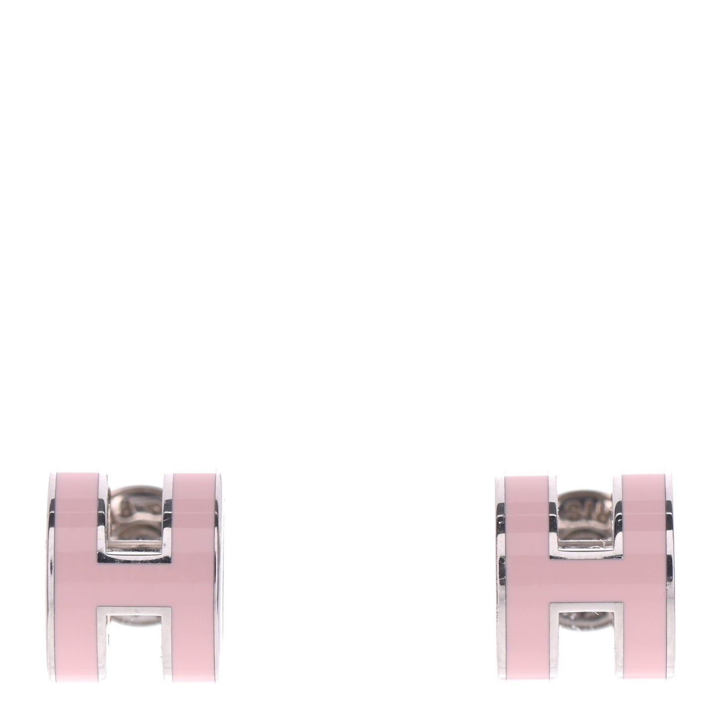 Palladium Lacquered Mini Pop H Earrings Rose Dragee