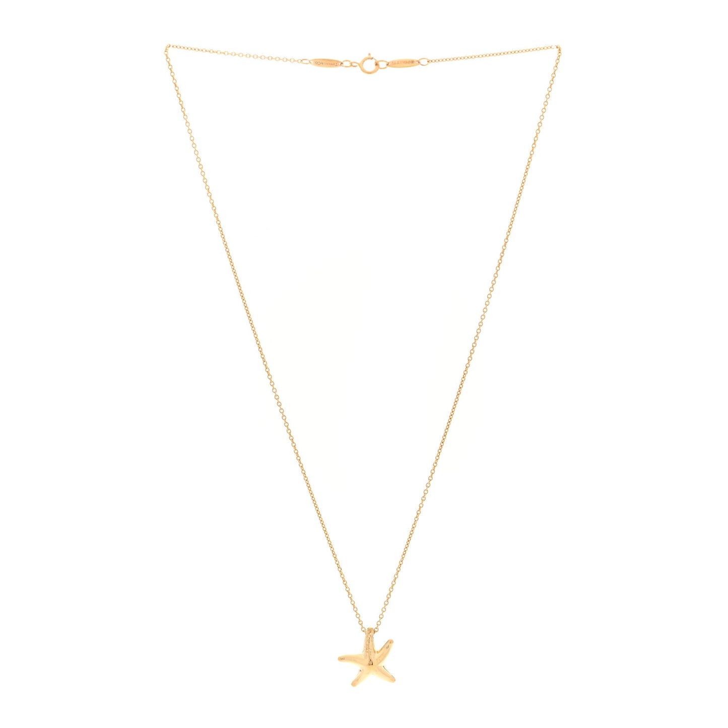18K Yellow Gold 15mm Elsa Peretti Starfish Pendant Necklace