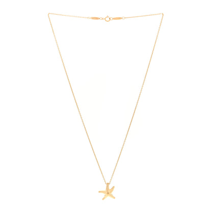 Tiffany 18K Yellow Gold 15mm Elsa Peretti Starfish Pendant Necklace 2 of 3