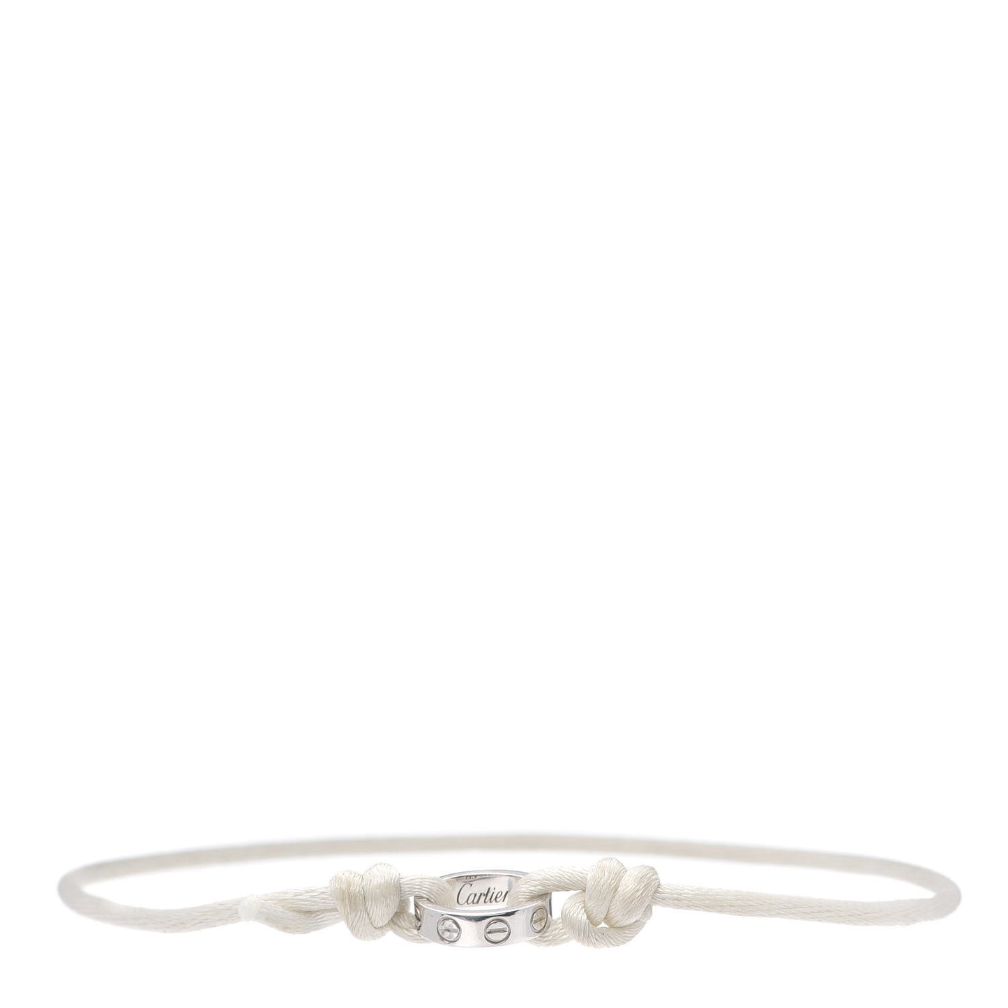 18K White Gold Charity LOVE Adjustable Cord Bracelet White