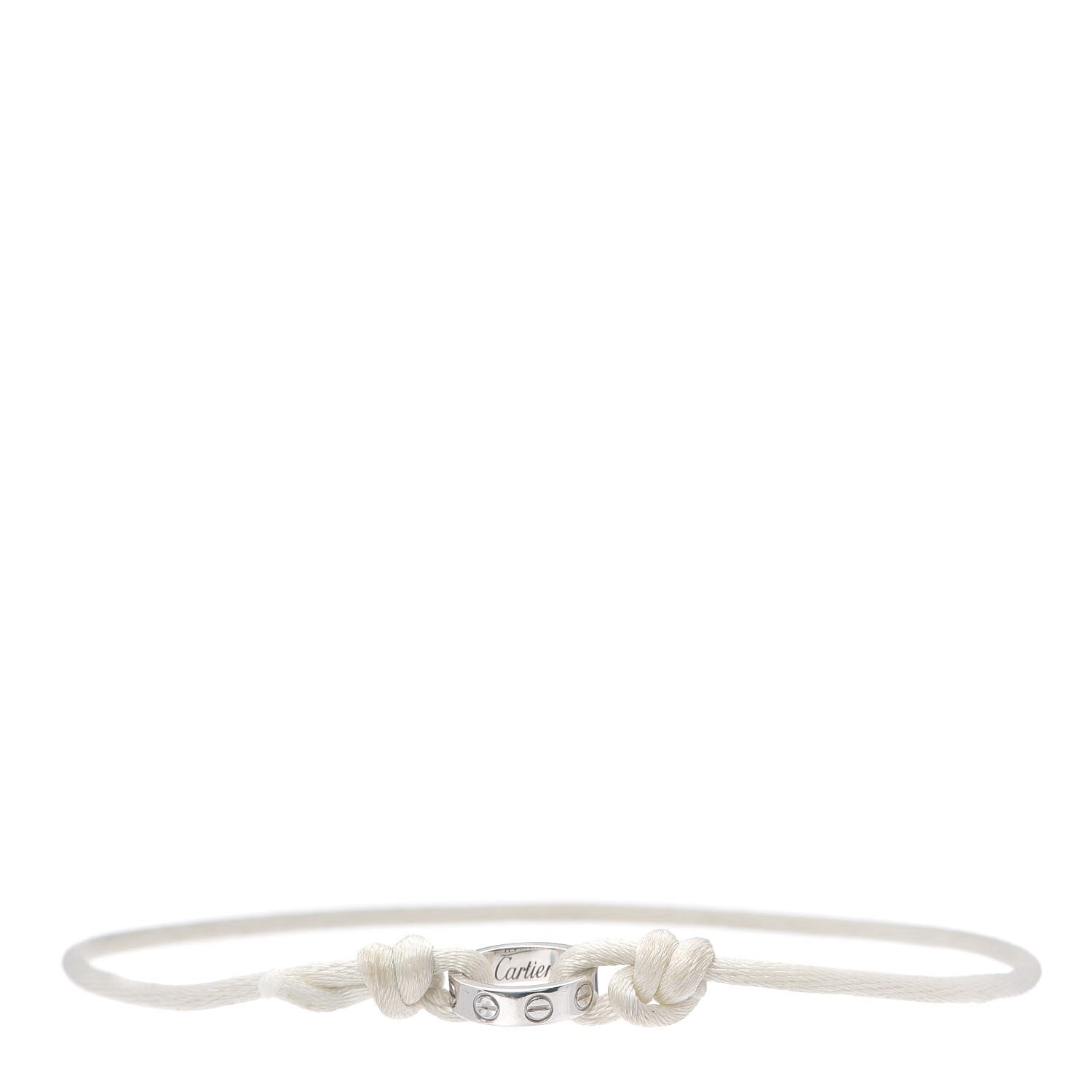 Cartier 18K White Gold Charity LOVE Adjustable Cord Bracelet White 1 of 7