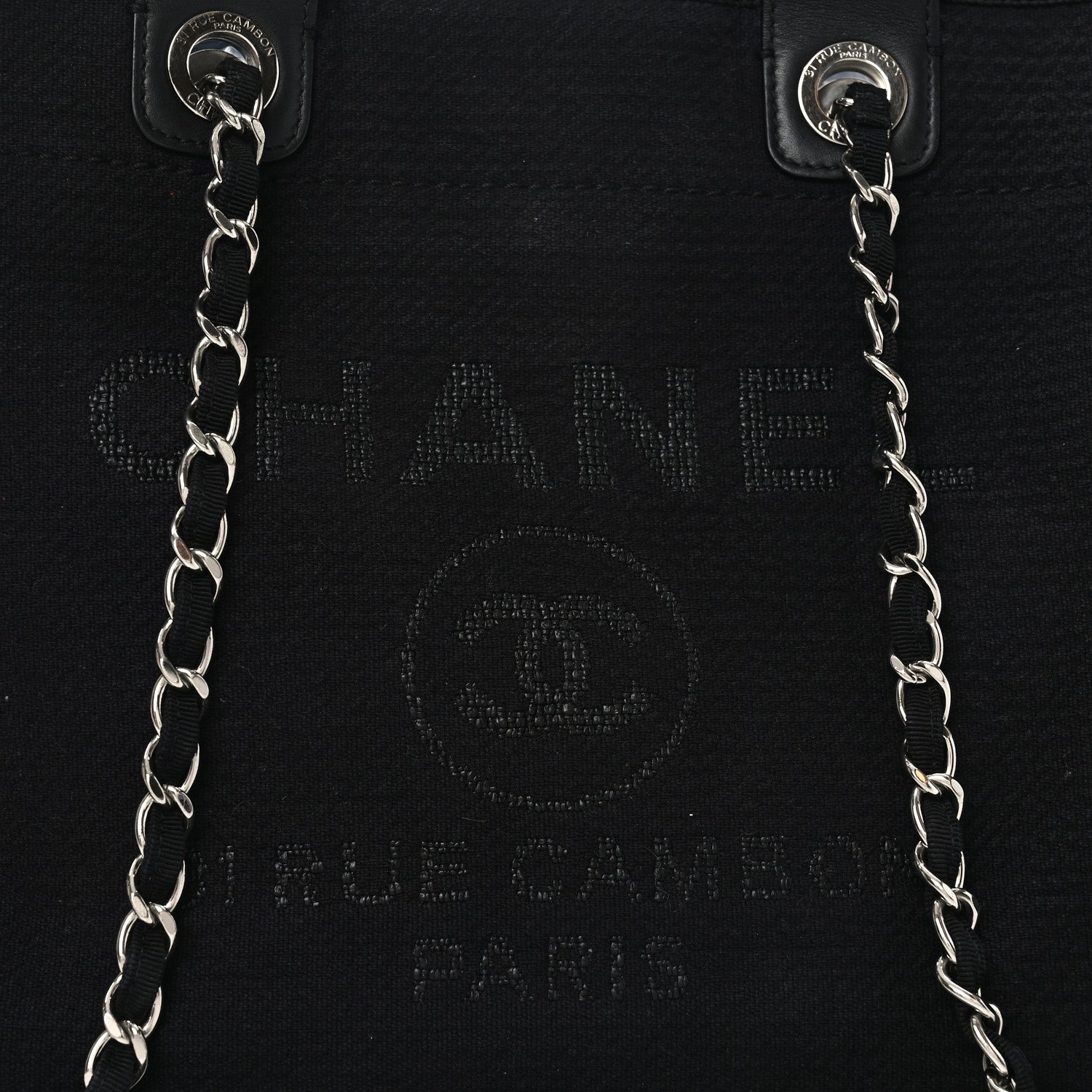 Chanel Canvas Medium Deauville Tote Black 8 of 11