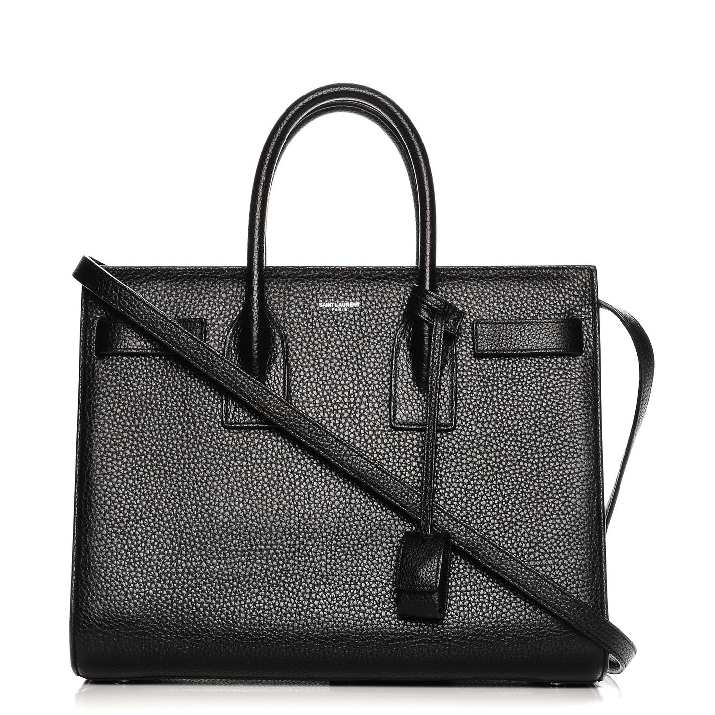 Grained Calfskin Small Sac De Jour Black
