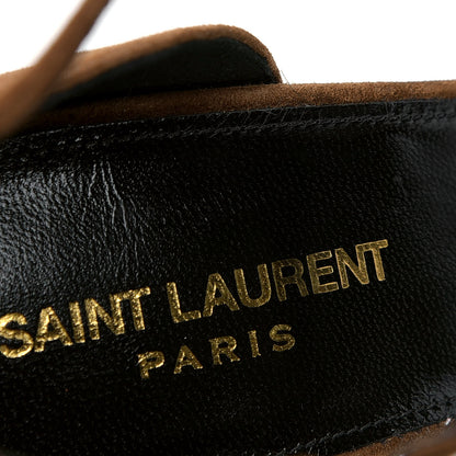 Saint Laurent Suede Calfskin Opyum 110 Sandals 41 Cachemere Gold 5 of 6