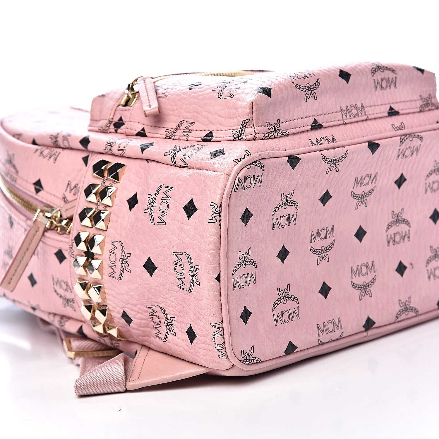MCM Visetos Small Side Stud Stark Backpack Pink 10 of 12