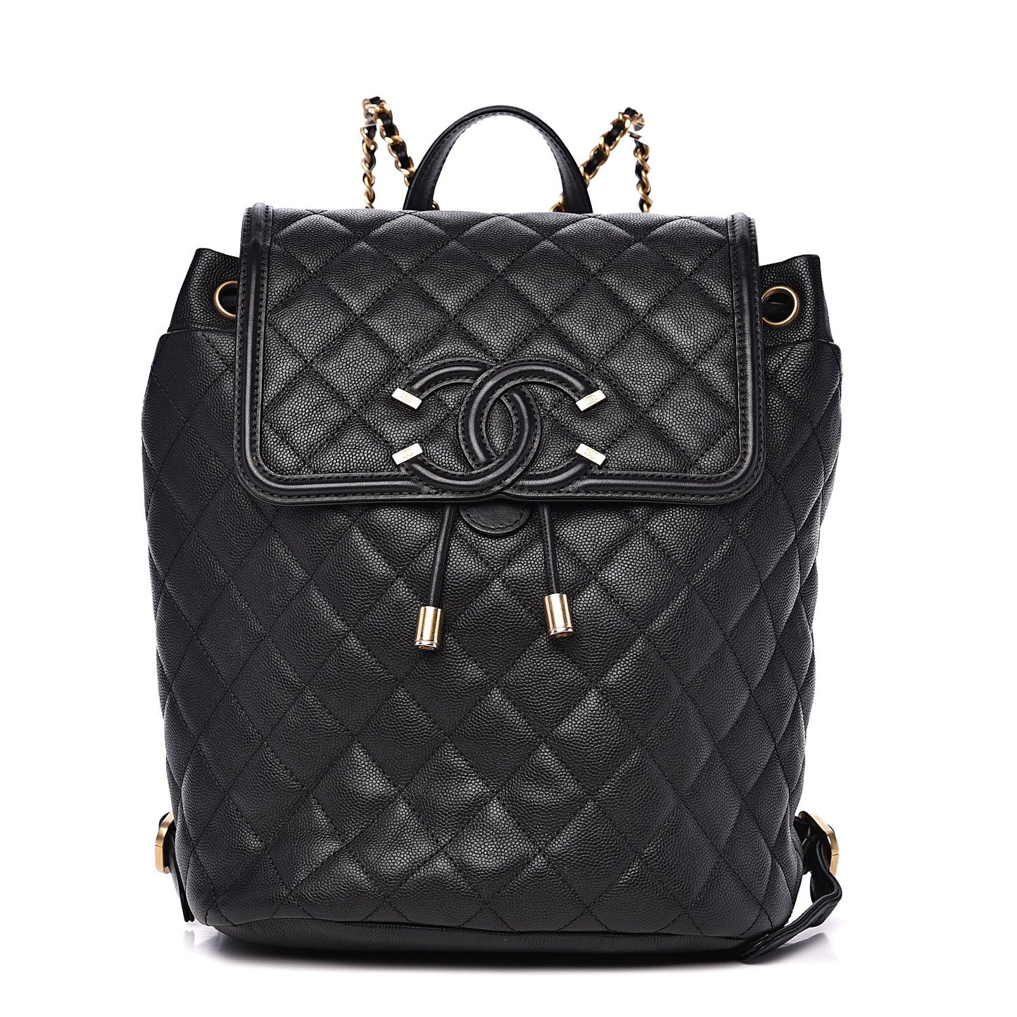 Caviar Quilted Filigree Backpack Black
