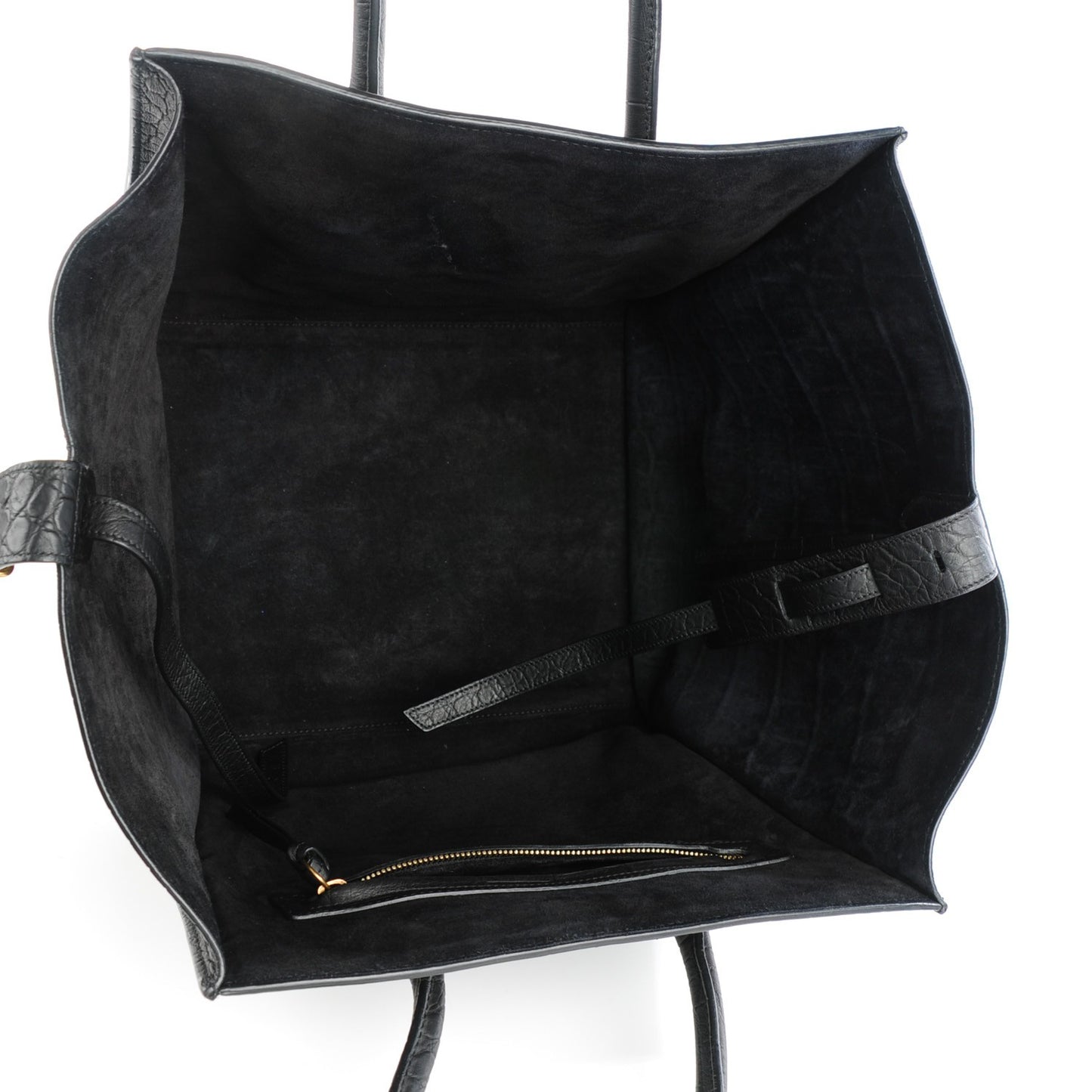 Crocodile Embossed Calfskin Medium Phantom Luggage Black