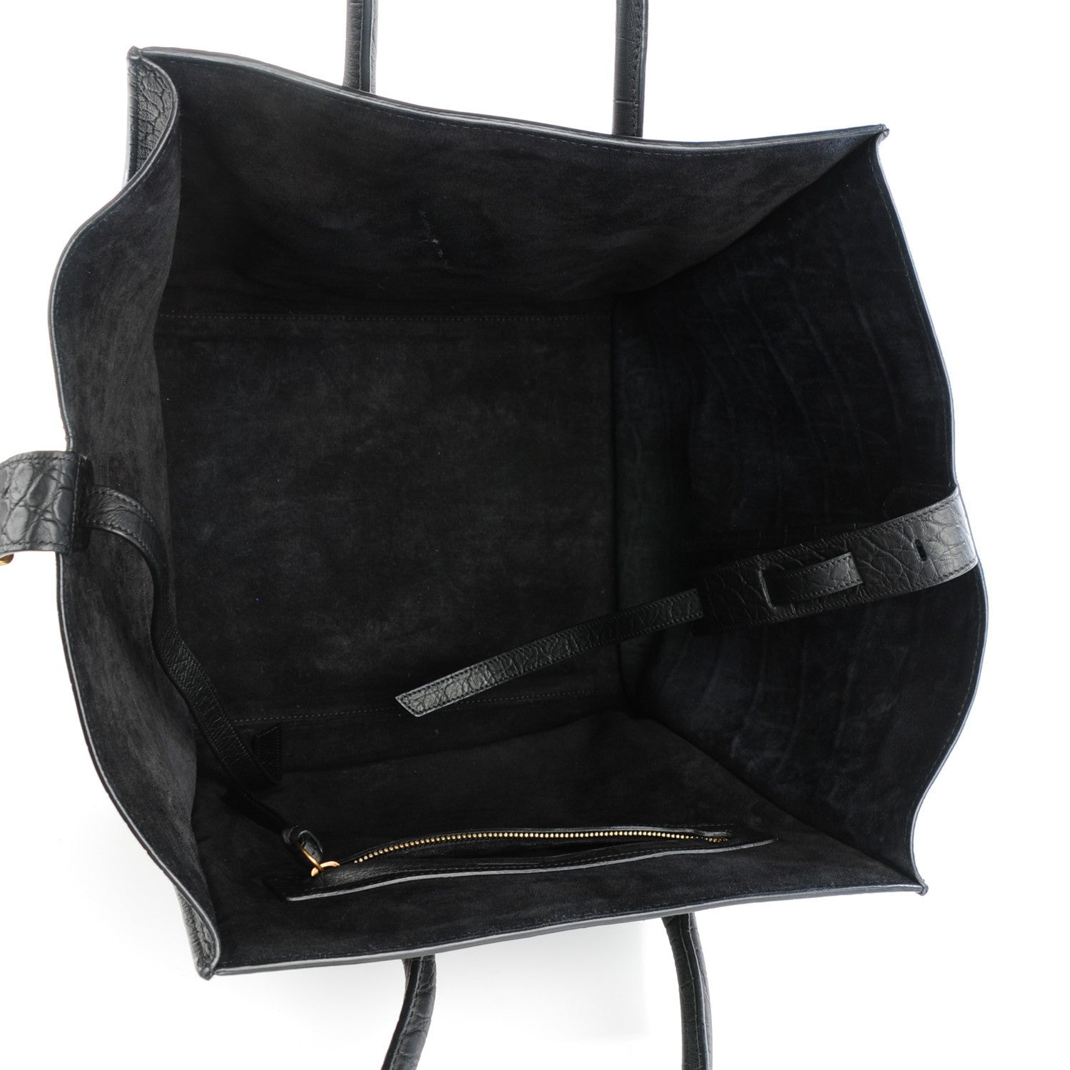 Celine Crocodile Embossed Calfskin Medium Phantom Luggage Black 5 of 9