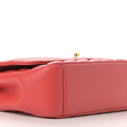 Chanel Shiny Goatskin Diagonal Quilted Small Flap Red 9 of 10