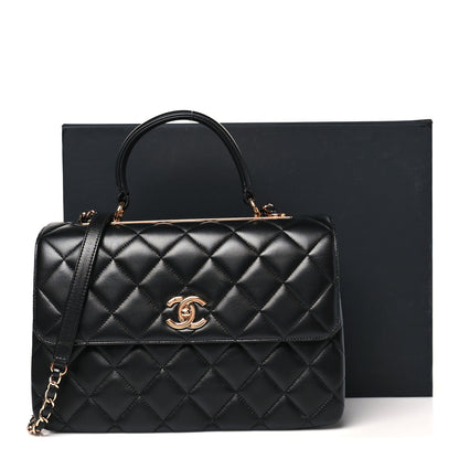Chanel Lambskin Quilted Medium Trendy CC Flap Dual Handle Bag Black 12 of 12