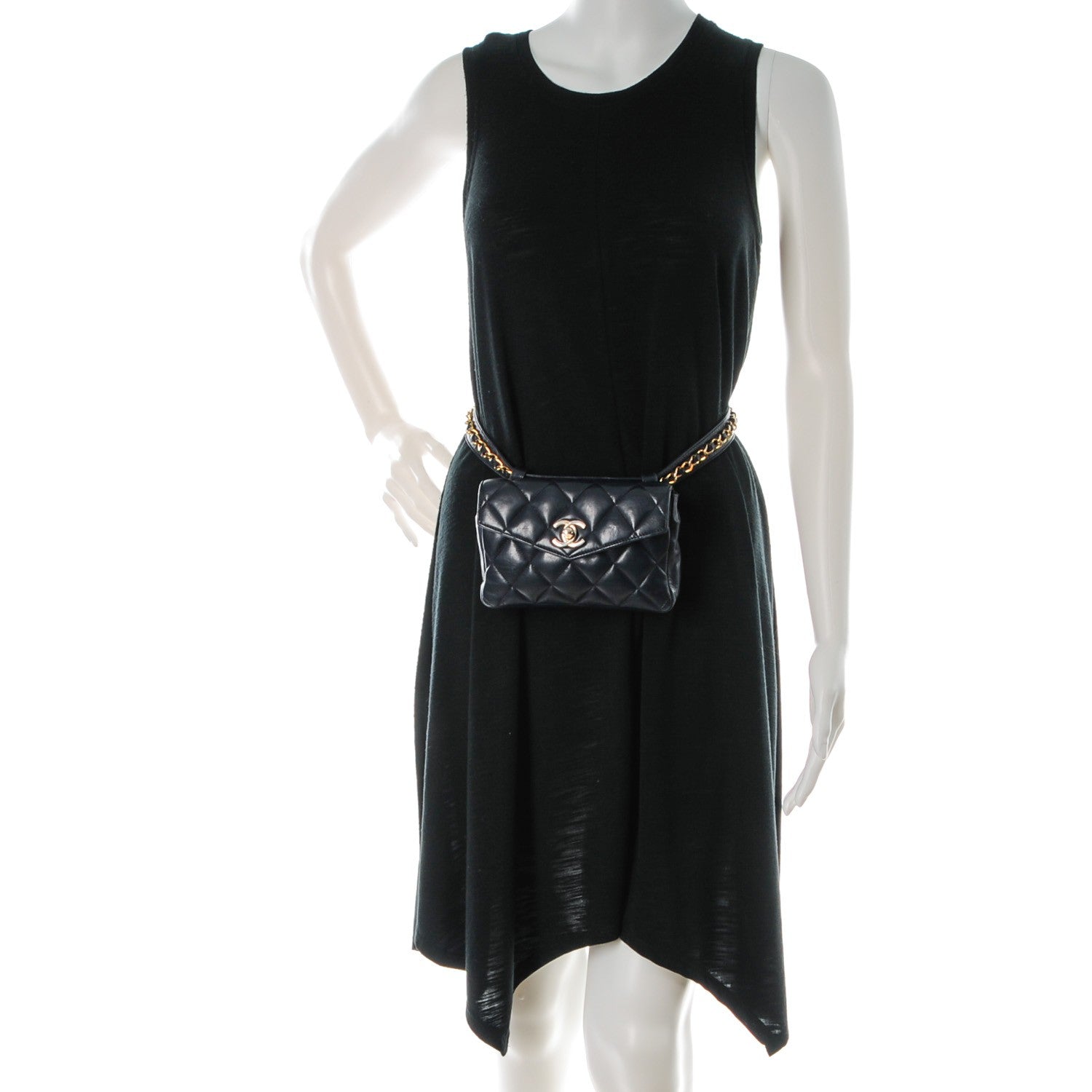 Chanel Lambskin Quilted Flap Waist Belt Bag 70 28 Navy 2 of 13