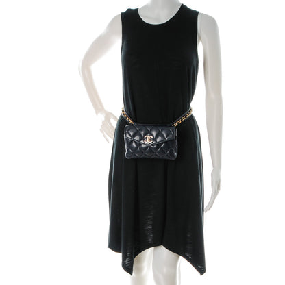 Chanel Lambskin Quilted Flap Waist Belt Bag 70 28 Navy 2 of 13