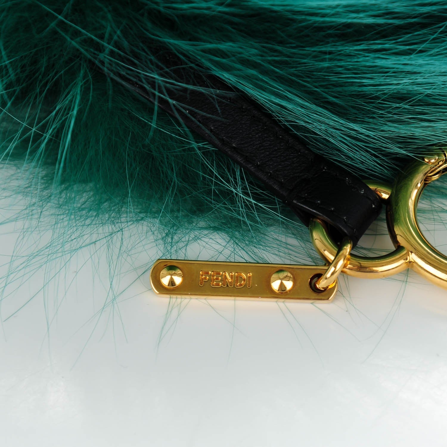 Fendi Fox Rabbit Goat Mink Fur Vitello Flamingo Minty Monster Bag Bug Charm Green Apple Multicolor 4 of 5