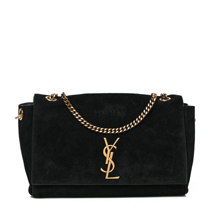 Saint Laurent Smooth Calfskin Suede Medium Reversible Monogram Kate Satchel Black 1 of 8