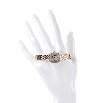 Cartier 18K Pink Gold Diamond Bezel 17mm Santos Demoiselle Quartz Watch 2 of 8
