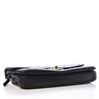 Chanel Calfskin Quilted Medium CC Crown Flap Black 4 of 9