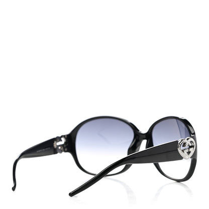 Gucci Round Frame Heart Sunglasses GG3530 Black 4 of 7