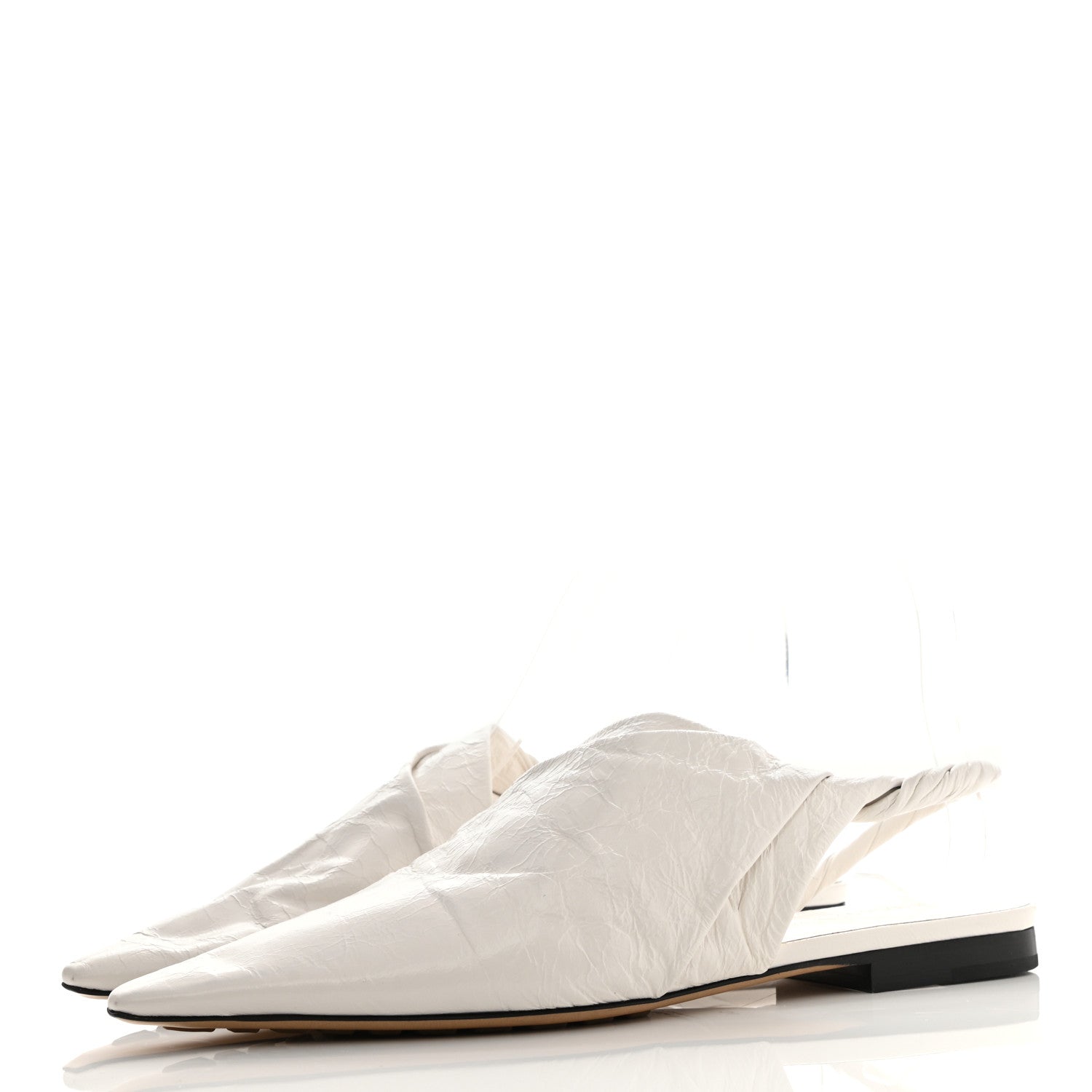 Bottega Veneta Nappa BV Point Ballet Flats 36 White 3 of 8