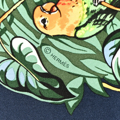Hermes Silk Jungle Love Scarf 90 Marine Vert Orange 4 of 6
