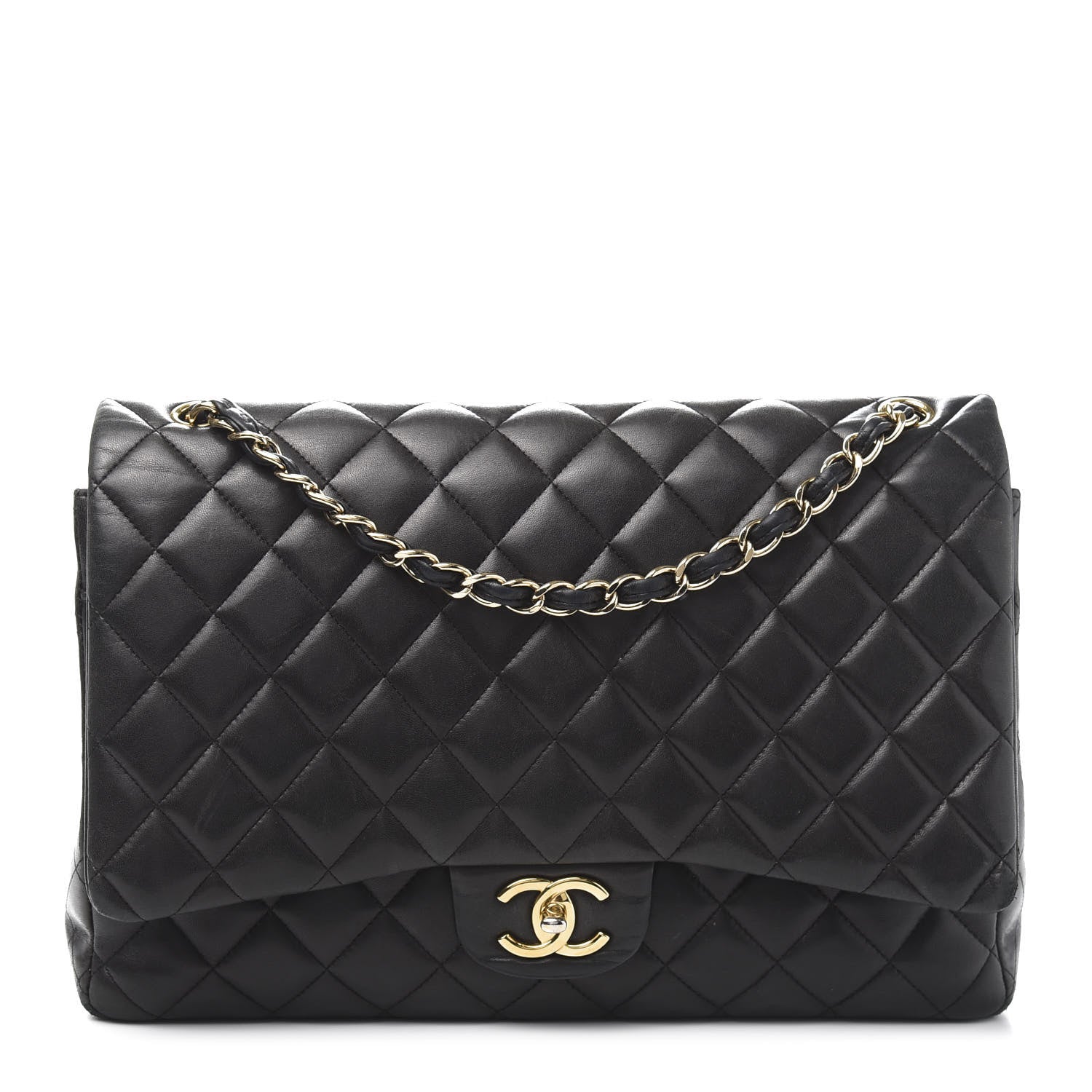 Chanel Lambskin Quilted Maxi Double Flap Black 1 of 20