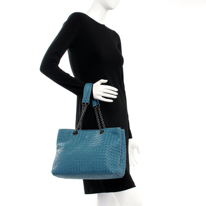 Bottega Veneta Nappa Intrecciato Medium Tote Storm Blue 2 of 9