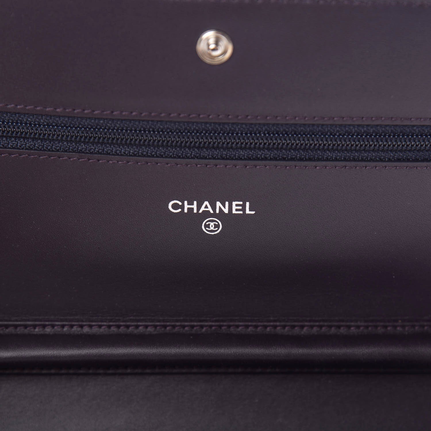 Chanel Caviar Timeless CC Wallet On Chain WOC Purple 6 of 12