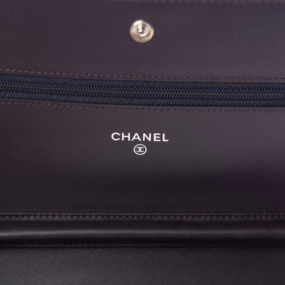 Chanel Caviar Timeless CC Wallet On Chain WOC Purple 6 of 12