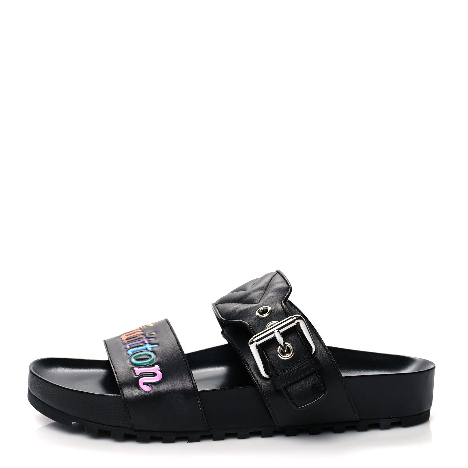Louis Vuitton Calfskin New Wave Bom Dia Mule Sandals 35 Black 1 of 10