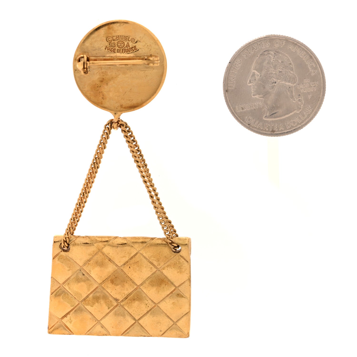 Chanel 2.55 Flap Bag Brooch Gold 2 of 3