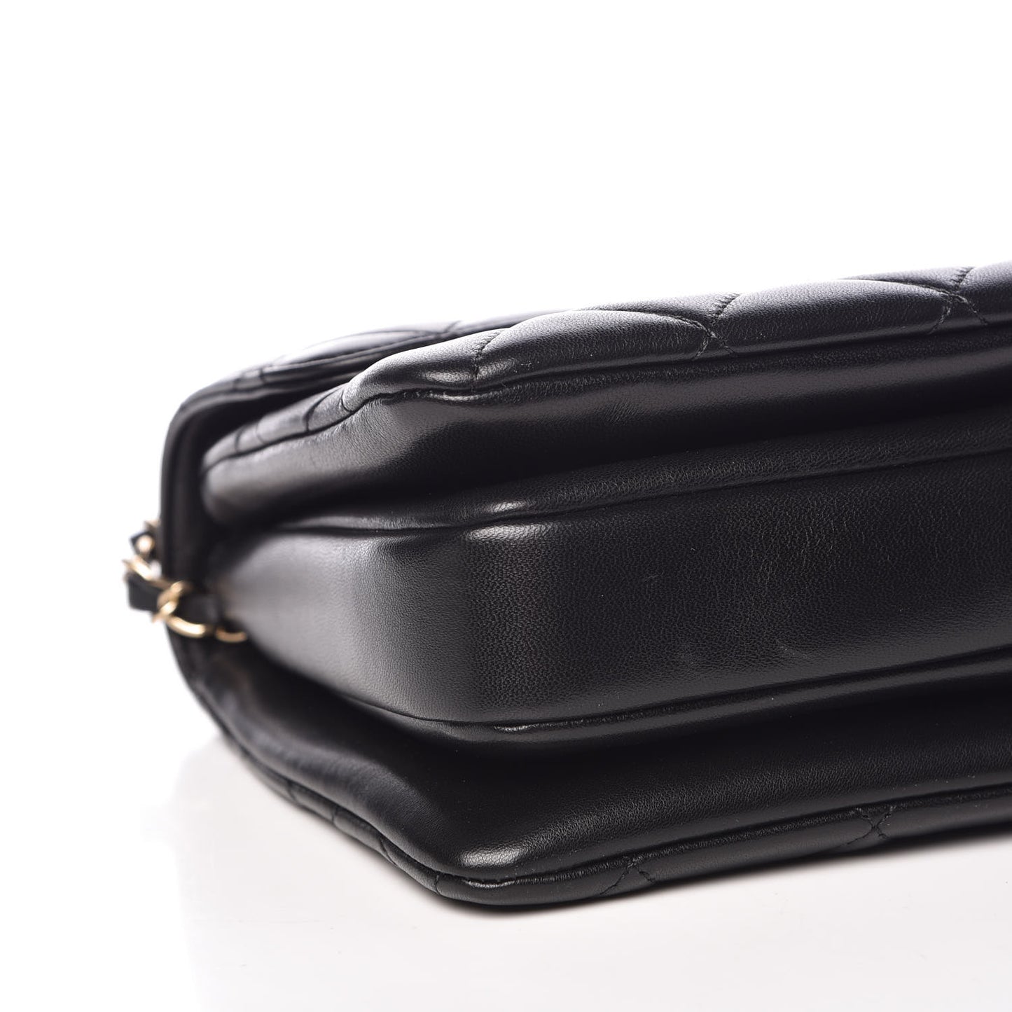 Lambskin Quilted Small Trendy CC Dual Handle Flap Bag Black
