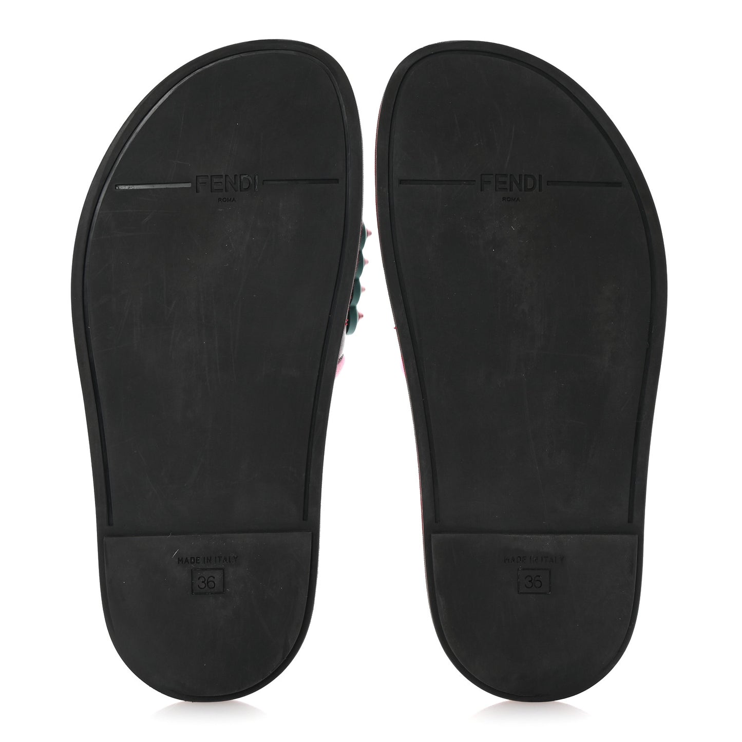 Vitello Studded Fun Fair Slide Sandals 36 Black Multicolor