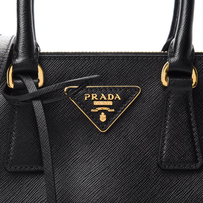 Prada Saffiano Lux Mini Galleria Double Zip Tote Black 10 of 10