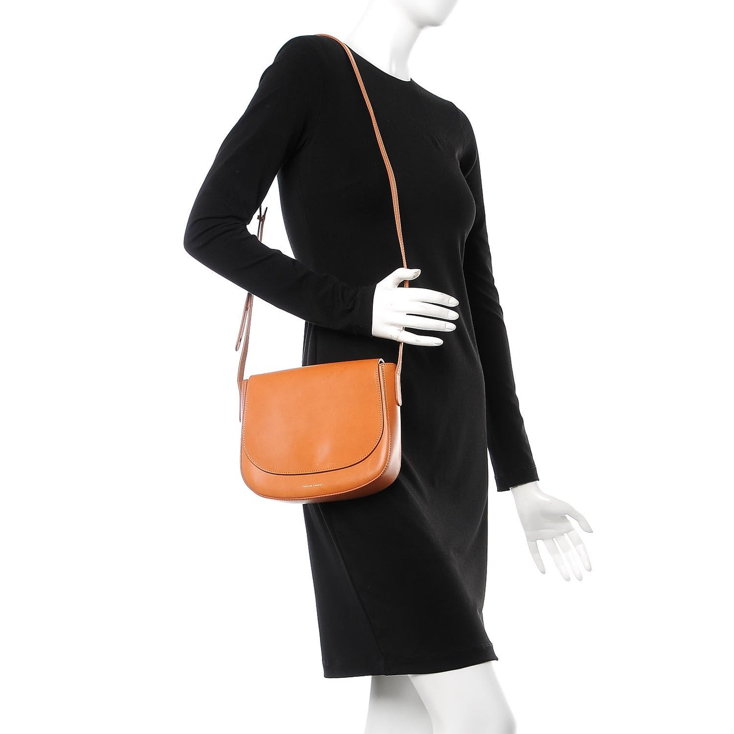 Calfskin Flap Crossbody Bag Cammello