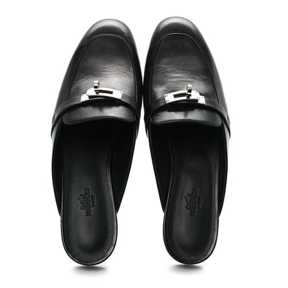 Hermes Goatskin Oz Mules 40 Black 2 of 10