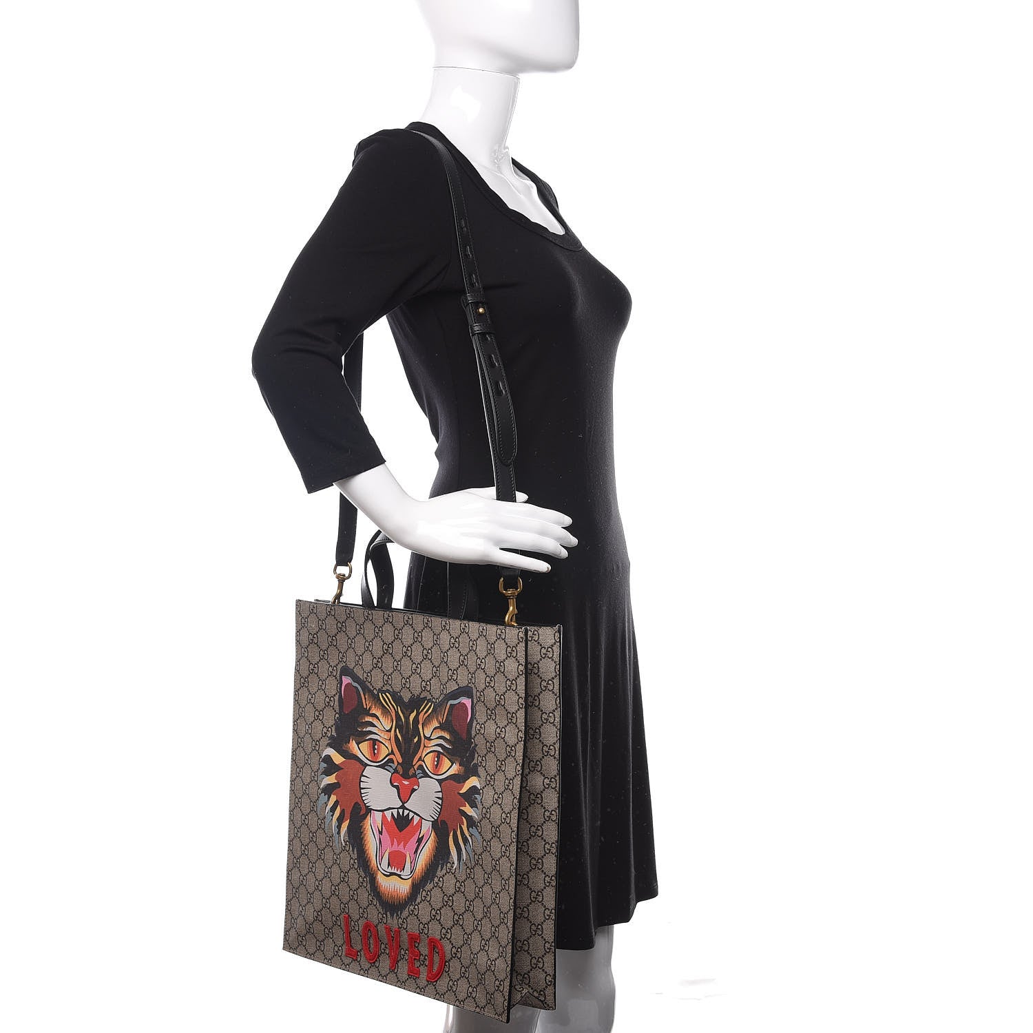 Gucci GG Supreme Monogram Angry Cat Vertical Tote 2 of 10